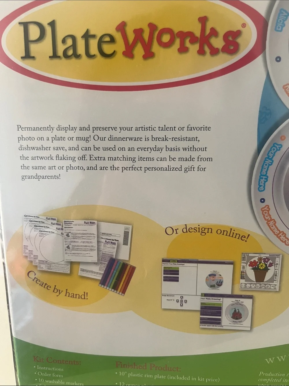 PlateWorks Personalized Kids Plate - White with Multicolor Accent